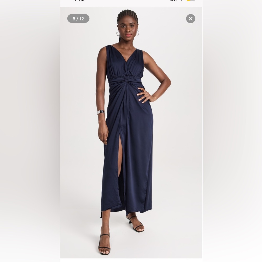 NWT ✨ DIARRABLU Lyla Dress | Shopbop | Navy Blue Maxi Wrap Dress Size L Large